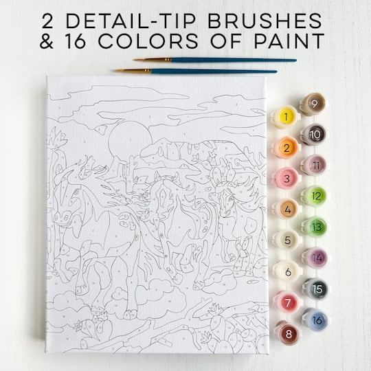 Bright Stripes iHeartArt Wild Horses Paint by Numbers Activity Kit